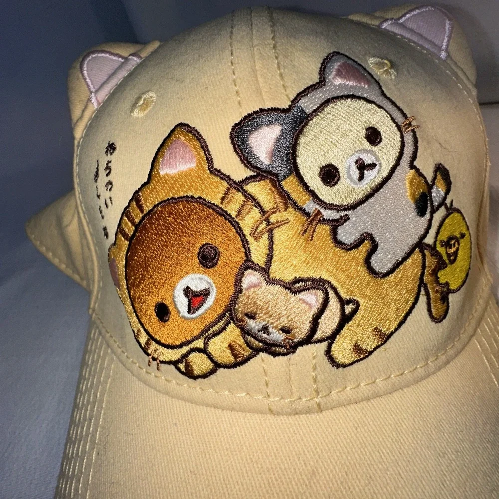 Rare Rilakkuma Hat Cat Ears Snapback San-X Co Bioworld 2019 OSFM Kawaii Cats